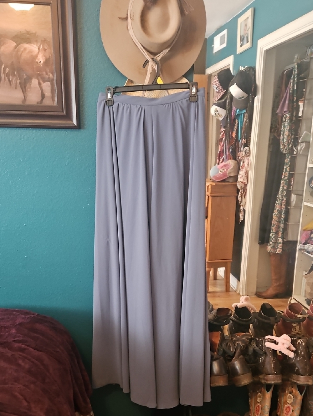 Space 46 Boutique Dusty Blue Maxi Skirt